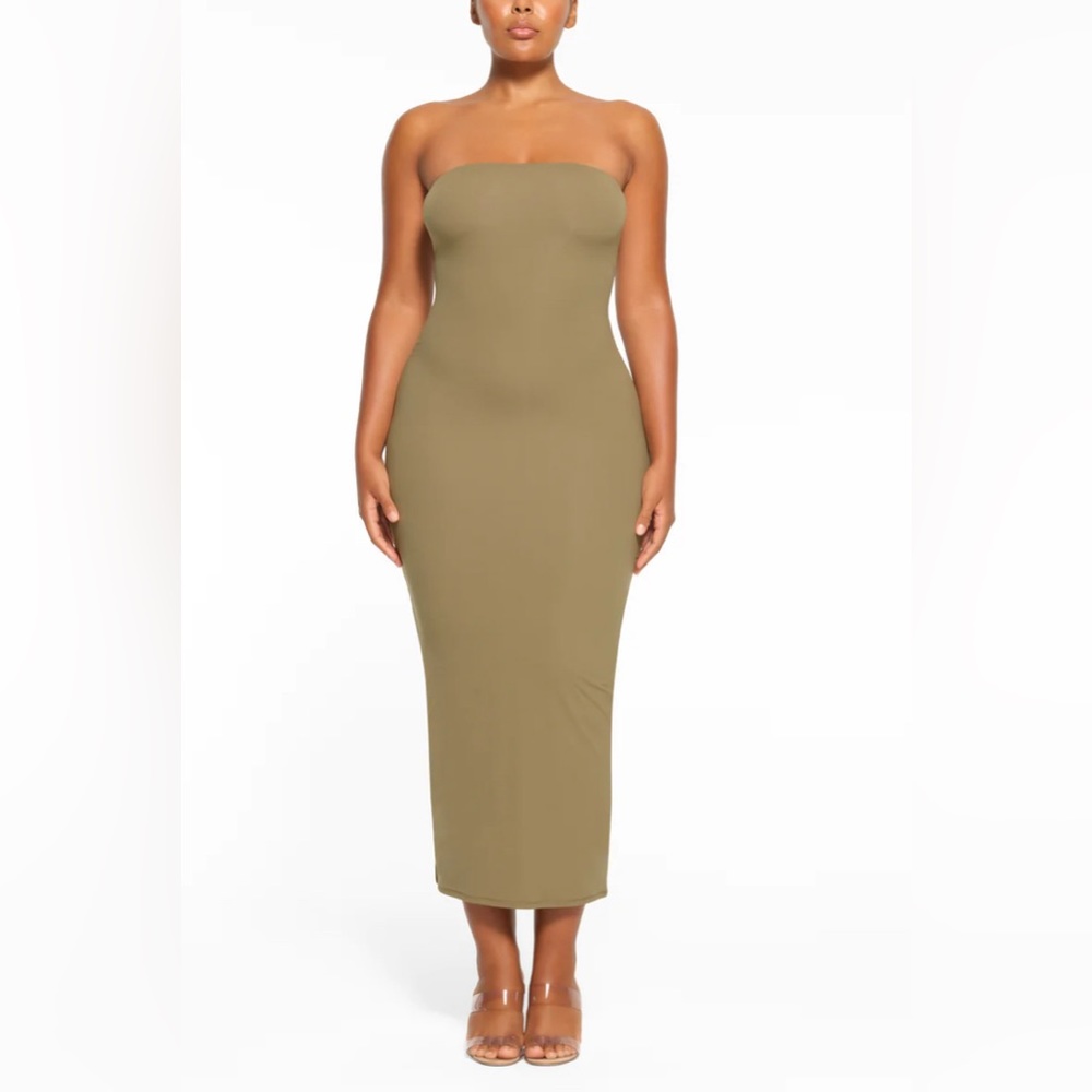 Skims Fits Everybody Tube Dress Khaki Small